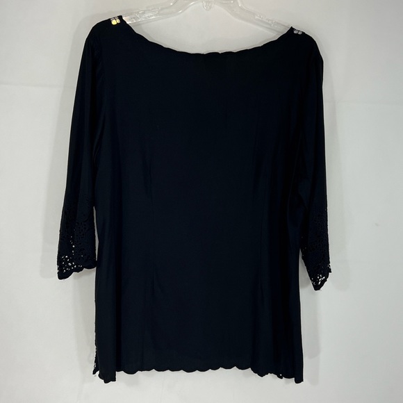 Soft Surroundings 1x Rayon Eyelet Top - Picture 2 of 8